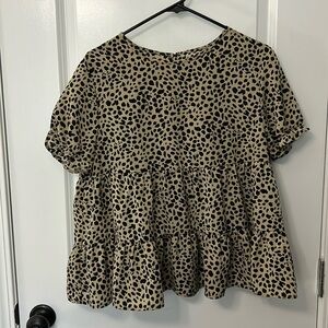 Leopard print babydoll top